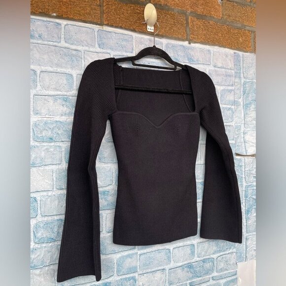 PIXIE MARKET CHIARA KNIT BUSTIER TOP IN BLACK SIZE MEDIUM - Picture 3 of 14